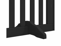 Clicnbuy Puerta para perros plegable 9 paneles madera álamo negra 450 cm Negro Sale