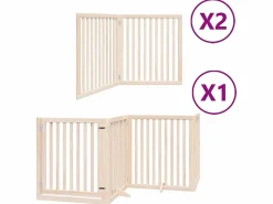 Clicnbuy Seguridad Para Mascotas|Puerta para perros plegable 8 paneles madera de álamo 640 cm