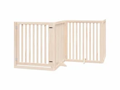 Clicnbuy Seguridad Para Mascotas|Puerta para perros plegable 8 paneles madera de álamo 640 cm