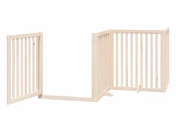 Clicnbuy Seguridad Para Mascotas|Puerta para perros plegable 12 paneles madera de álamo 960 cm