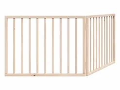 Clicnbuy Puerta para perros plegable de 2 paneles, 160 cm, madera de álamo Marru00f3n Discount