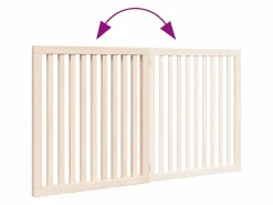 Clicnbuy Seguridad Para Mascotas|Puerta para perros plegable 2 paneles madera de álamo 160 cm