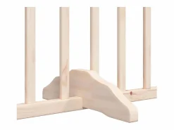 Clicnbuy Puerta para perros plegable 4 paneles madera de álamo 320 cm Marru00f3n Sale