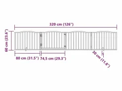 Clicnbuy Puerta para perros plegable 4 paneles madera de álamo 320 cm Marru00f3n Sale
