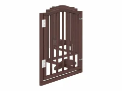 Clicnbuy Puerta para perros plegable 6 paneles álamo marrón roble 300 cm Marru00f3n Discount