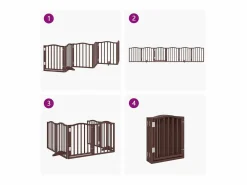 Clicnbuy Puerta para perros plegable 6 paneles álamo marrón roble 300 cm Marru00f3n Discount