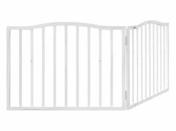 Puerta para perros plegable 2 paneles madera álamo blanca 160cm^Clicnbuy New