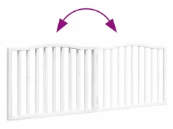 Puerta para perros plegable 2 paneles madera álamo blanca 160cm^Clicnbuy New