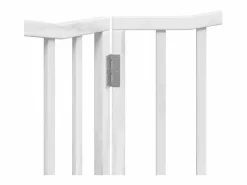 Puerta para perros plegable 2 paneles madera álamo blanca 160cm^Clicnbuy New