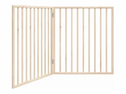 Puerta para perros plegable de 2 paneles, 160 cm, madera de álamo^Clicnbuy Best