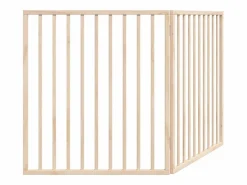 Puerta para perros plegable de 2 paneles, 160 cm, madera de álamo^Clicnbuy Best