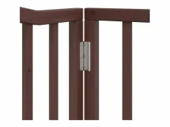 Clicnbuy Seguridad Para Mascotas|Puerta para perros plegable 4 paneles álamo marrón roble 320 cm