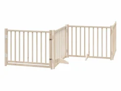Clicnbuy Seguridad Para Mascotas|Puerta para perros plegable 6 paneles madera de álamo 480 cm