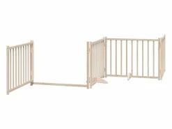 Clicnbuy Seguridad Para Mascotas|Puerta para perros plegable 6 paneles madera de álamo 480 cm