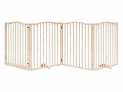 Puerta para perros plegable 4 paneles madera de álamo 320 cm^Clicnbuy Outlet