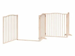 Clicnbuy Seguridad Para Mascotas|Puerta para perros plegable 8 paneles madera de álamo 640 cm