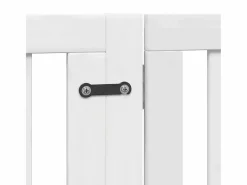 Puerta para perros plegable 4 paneles madera álamo blanca 320cm^Clicnbuy Discount