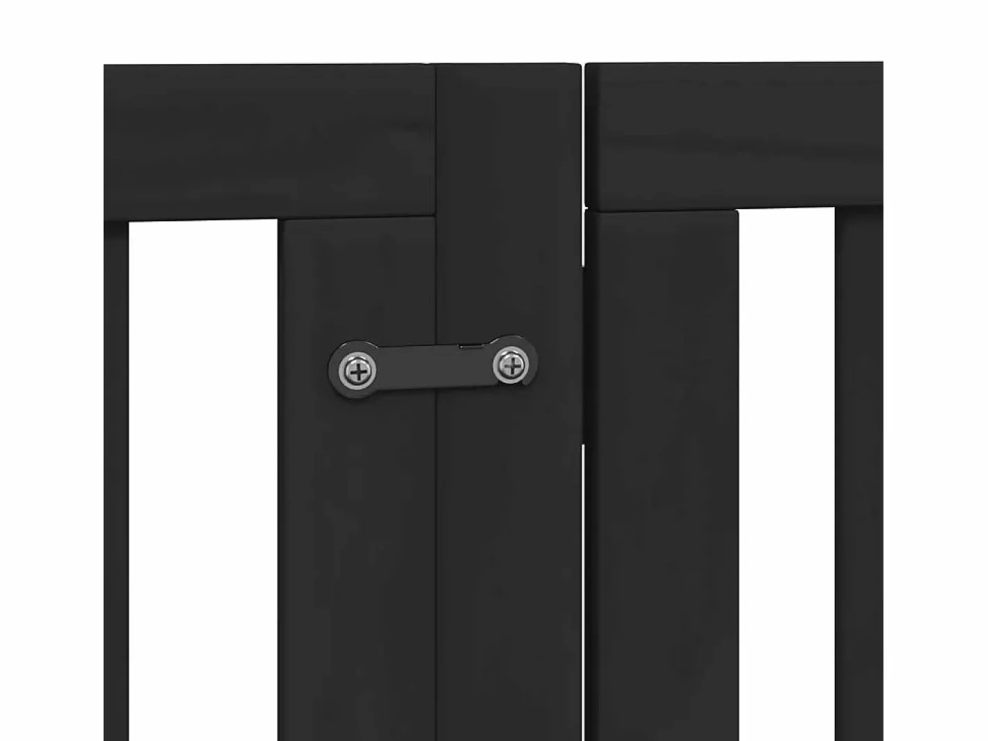 Clicnbuy Puerta para perros plegable 6 paneles madera álamo negra 300 cm Negro Discount