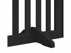 Clicnbuy Puerta para perros plegable 6 paneles madera álamo negra 300 cm Negro Discount