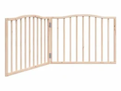 Puerta para perros plegable 2 paneles madera de álamo 160 cm^Clicnbuy New