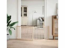 Puerta para perros plegable 2 paneles madera de álamo 160 cm^Clicnbuy New