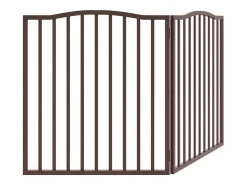 Puerta para perros plegable 2 paneles álamo marrón roble 160 cm^Clicnbuy Online