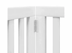 Puerta para perros plegable 3 paneles madera álamo blanca 300cm^Clicnbuy Online