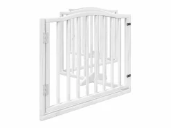 Clicnbuy Puerta para perros plegable 4 paneles madera álamo blanca 320cm Blanco New