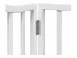Clicnbuy Puerta para perros plegable 4 paneles madera álamo blanca 320cm Blanco New