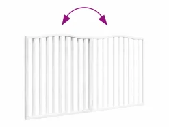 Clicnbuy Puerta para perros plegable 2 paneles madera álamo blanca 160cm Blanco Hot