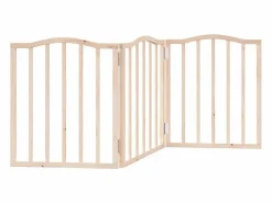 Clicnbuy Seguridad Para Mascotas|Puerta para perros plegable 3 paneles madera de álamo 150 cm