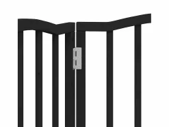 Clicnbuy Seguridad Para Mascotas|Puerta para perros plegable 3 paneles madera álamo negra 150 cm