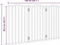 Clicnbuy Seguridad Para Mascotas|Puerta para perros plegable 3 paneles madera álamo negra 150 cm