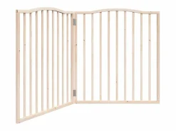 Clicnbuy Puerta para perros plegable 2 paneles madera de álamo 160 cm Marru00f3n
