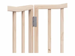 Clicnbuy Puerta para perros plegable 2 paneles madera de álamo 160 cm Marru00f3n