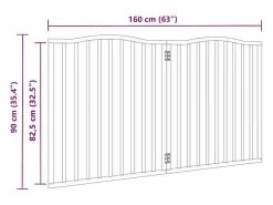 Clicnbuy Puerta para perros plegable 2 paneles madera de álamo 160 cm Marru00f3n