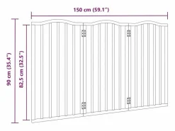 Clicnbuy Puerta para perros plegable 3 paneles madera de álamo 150 cm Marru00f3n Outlet