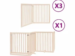 Puerta para perros plegable 10 paneles madera de álamo 800 cm^Clicnbuy Outlet