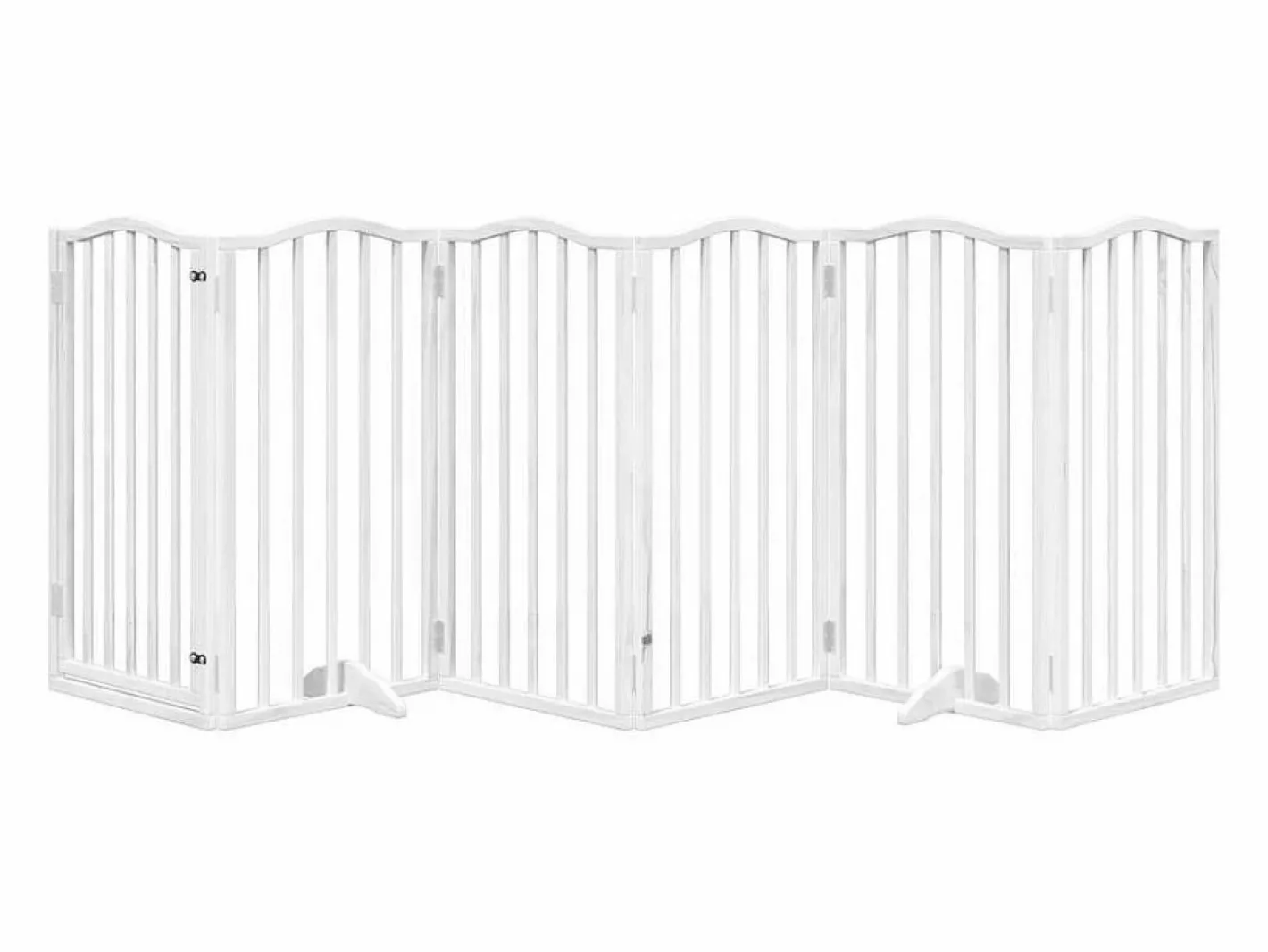 Clicnbuy Puerta para perros plegable 3 paneles madera álamo blanca 300cm Blanco Best