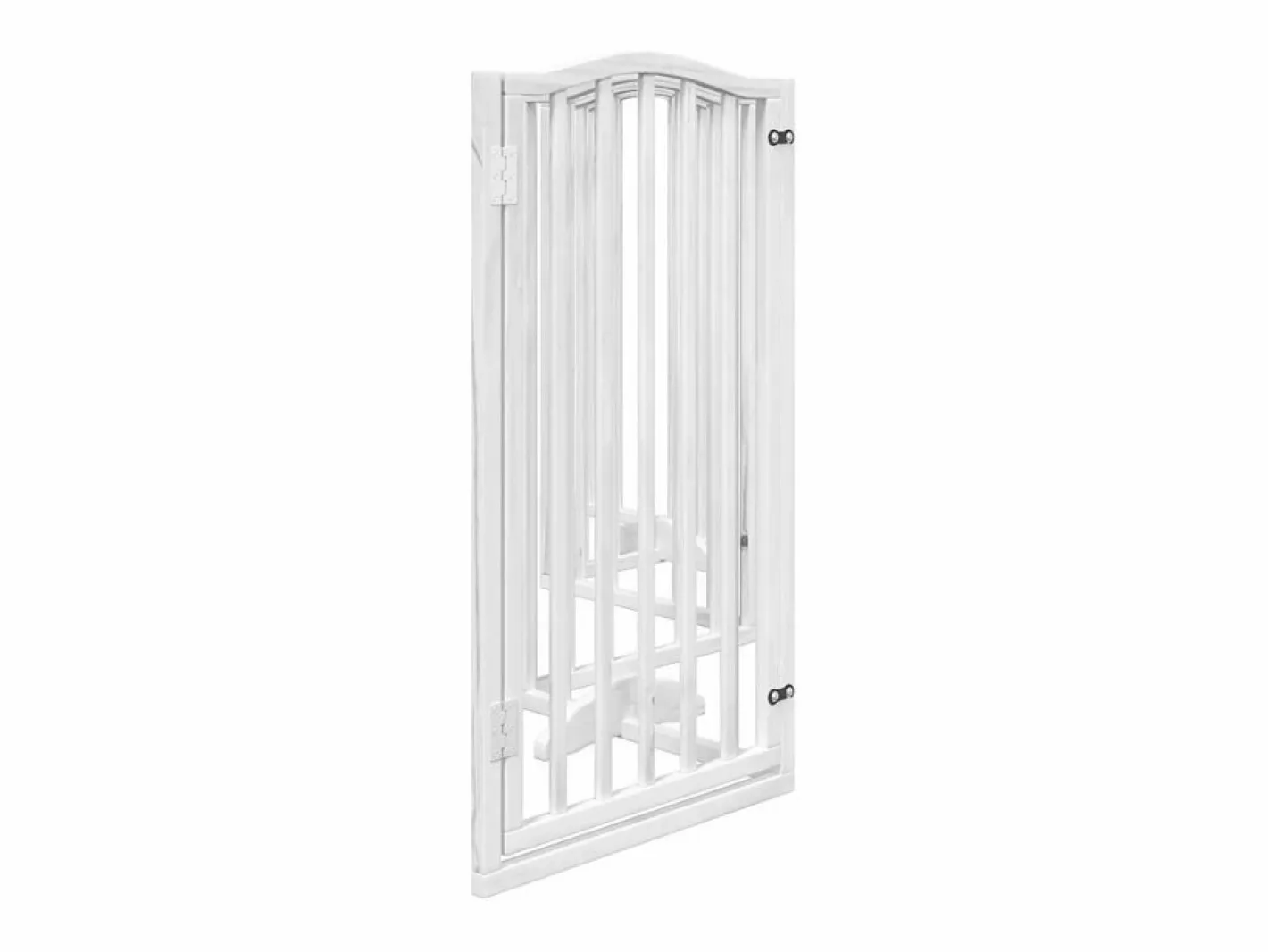 Clicnbuy Puerta para perros plegable 3 paneles madera álamo blanca 300cm Blanco Best