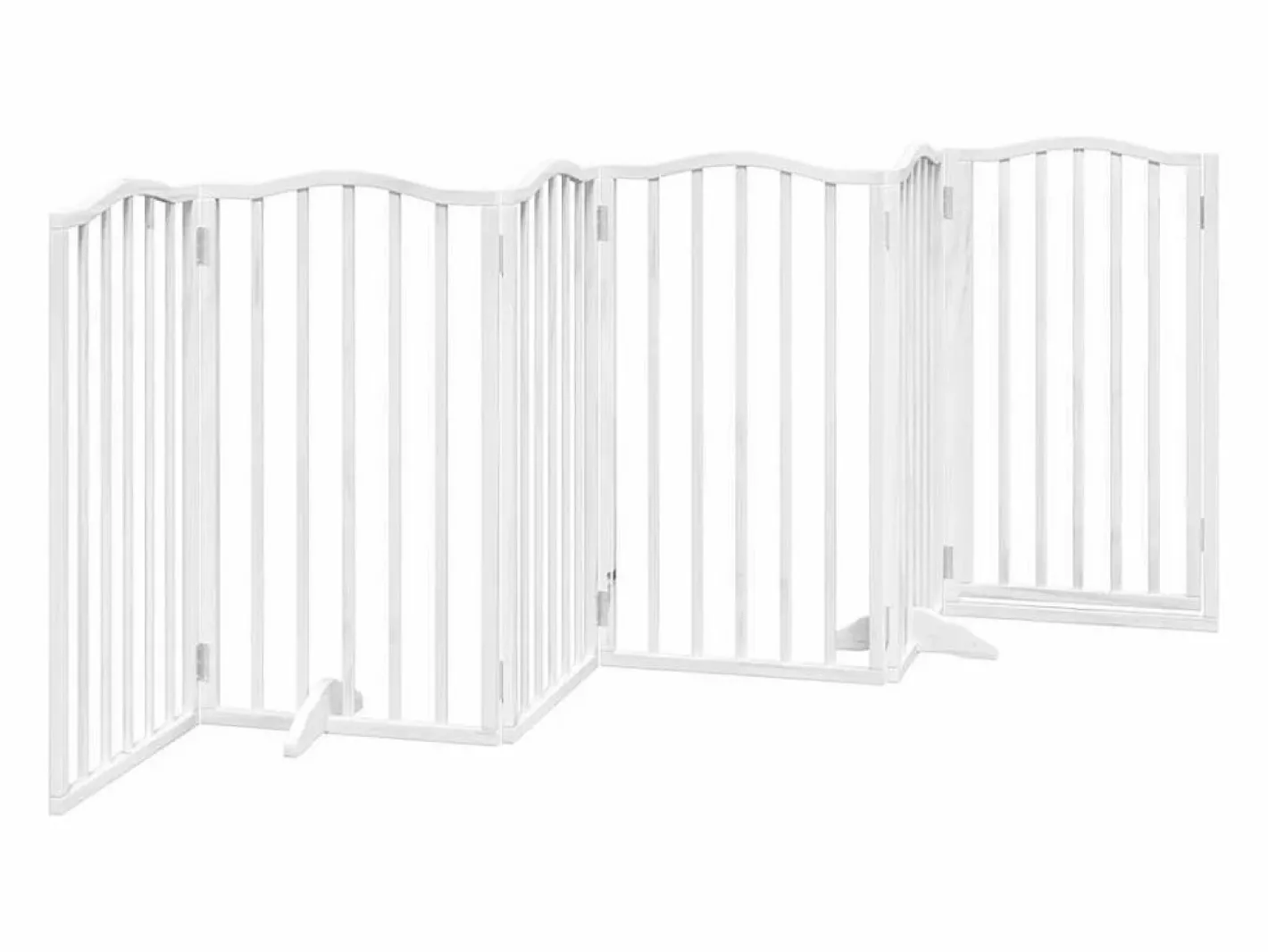 Clicnbuy Puerta para perros plegable 3 paneles madera álamo blanca 300cm Blanco Best