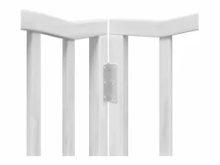 Clicnbuy Puerta para perros plegable 3 paneles madera álamo blanca 300cm Blanco Best