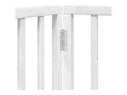 Clicnbuy Seguridad Para Mascotas|Puerta para perros plegable 3 paneles madera álamo blanca 150cm