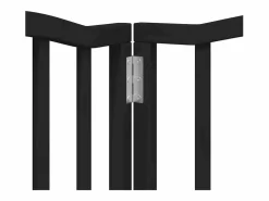 Puerta para perros plegable 9 paneles madera álamo negra 450 cm^Clicnbuy New