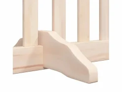 Clicnbuy Puerta para perros plegable 6 paneles madera de álamo 480 cm Marru00f3n Hot