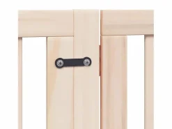 Clicnbuy Puerta para perros plegable 6 paneles madera de álamo 480 cm Marru00f3n Hot