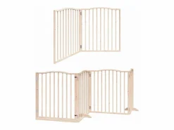 Puerta para perros plegable 6 paneles madera de álamo 480 cm^Clicnbuy Discount