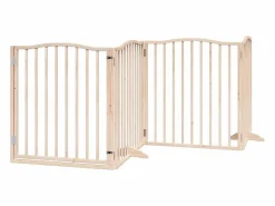 Puerta para perros plegable 6 paneles madera de álamo 480 cm^Clicnbuy Discount