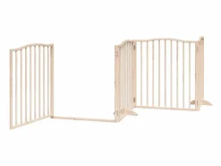 Puerta para perros plegable 6 paneles madera de álamo 480 cm^Clicnbuy Discount