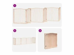 Puerta para perros plegable 6 paneles madera de álamo 480 cm^Clicnbuy Discount